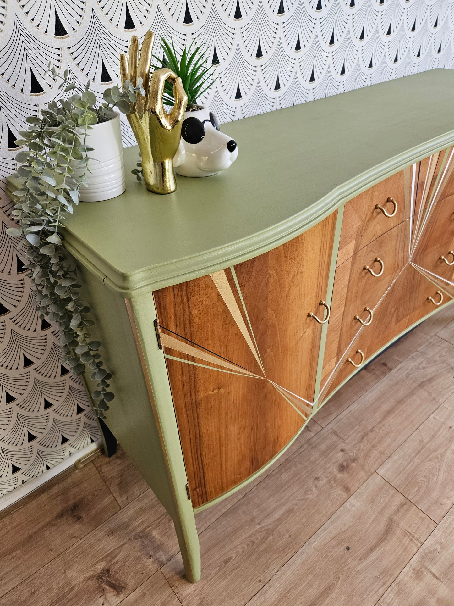Vintage Strongbow sideboard green/navy