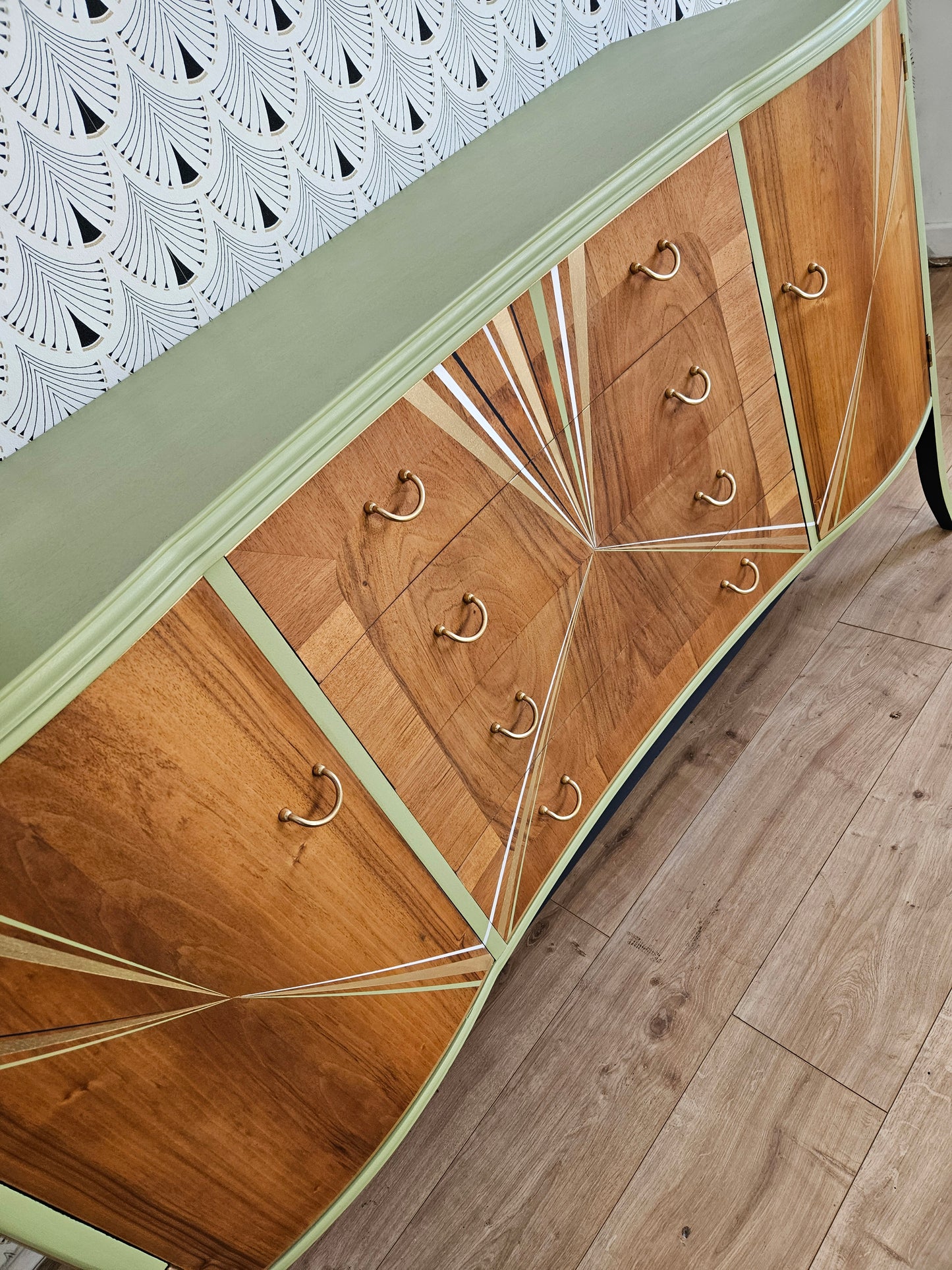 Vintage Strongbow sideboard green/navy