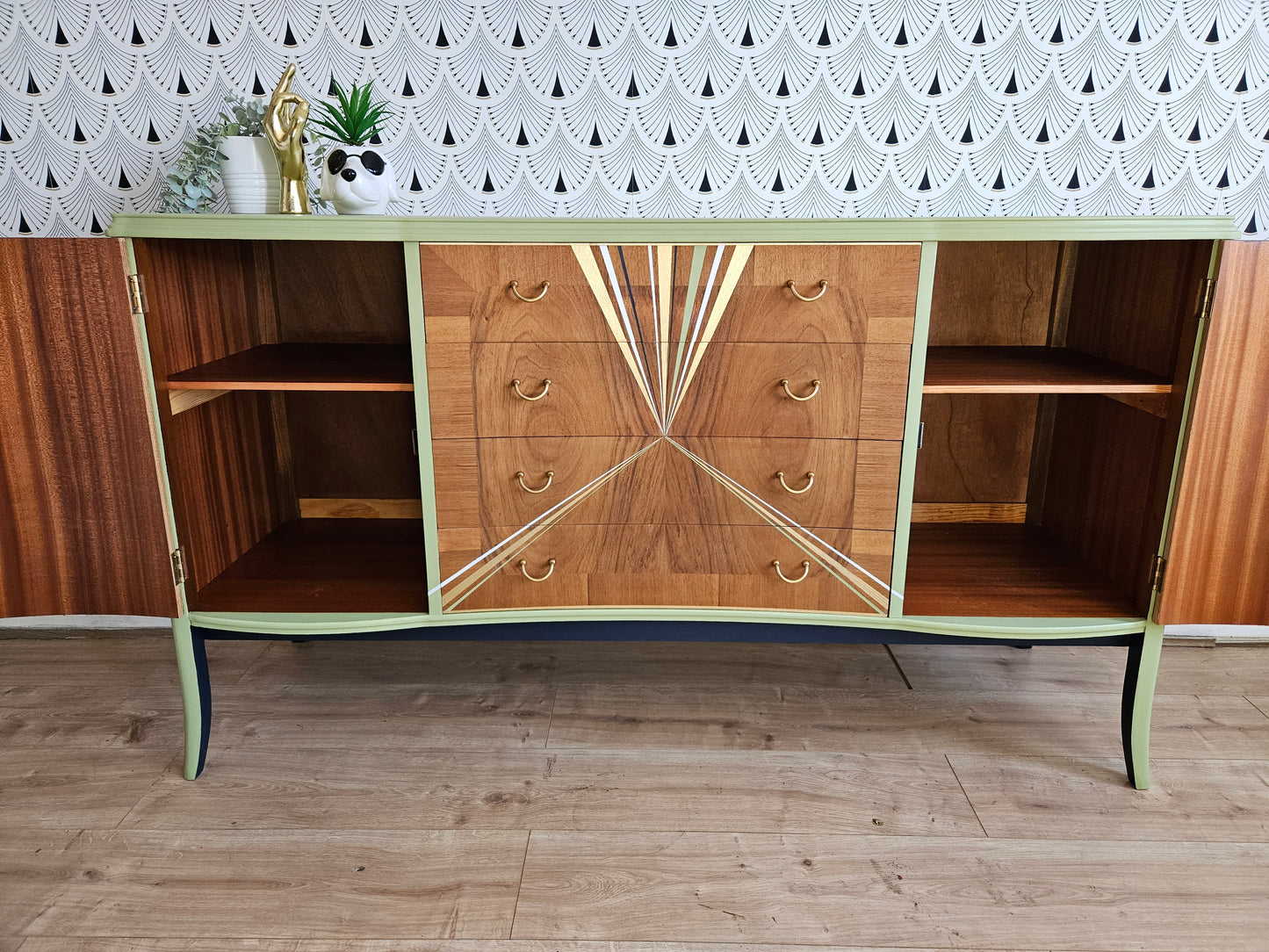 Vintage Strongbow sideboard green/navy