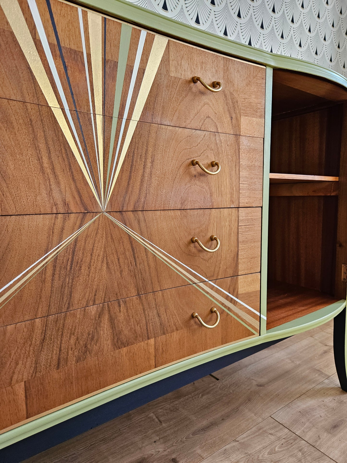 Vintage Strongbow sideboard green/navy