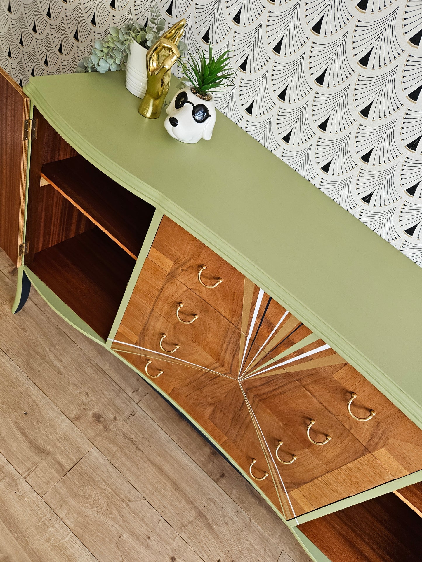 Vintage Strongbow sideboard green/navy