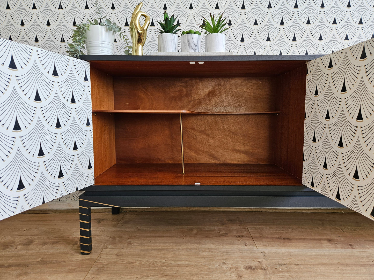Vintage Greaves and Thomas sideboard in grey and gold