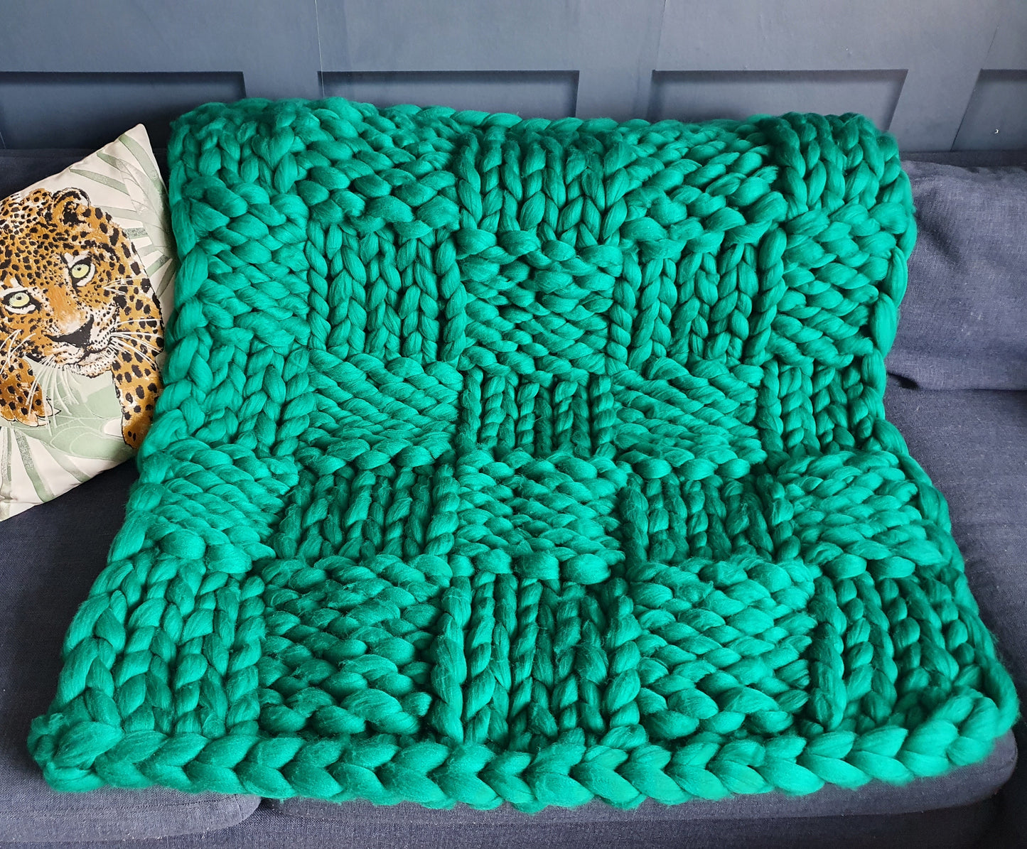 Custom chunky wool blanket