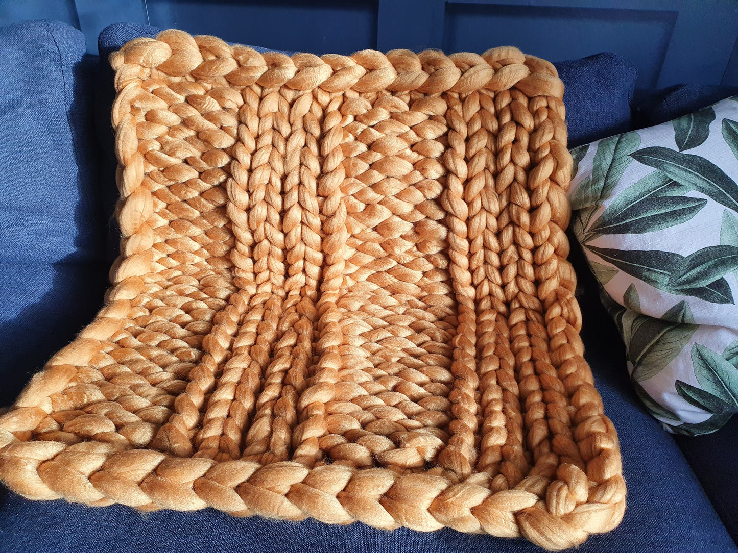 Custom chunky wool blanket