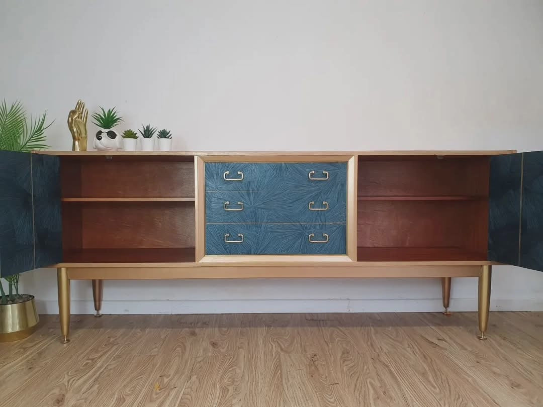 Vintage Gold G Plan Tola Sideboard Credenza