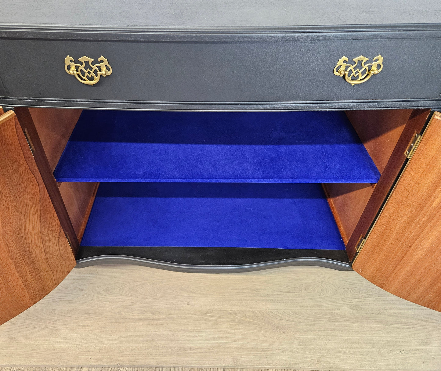 Vintage black and gold sideboard