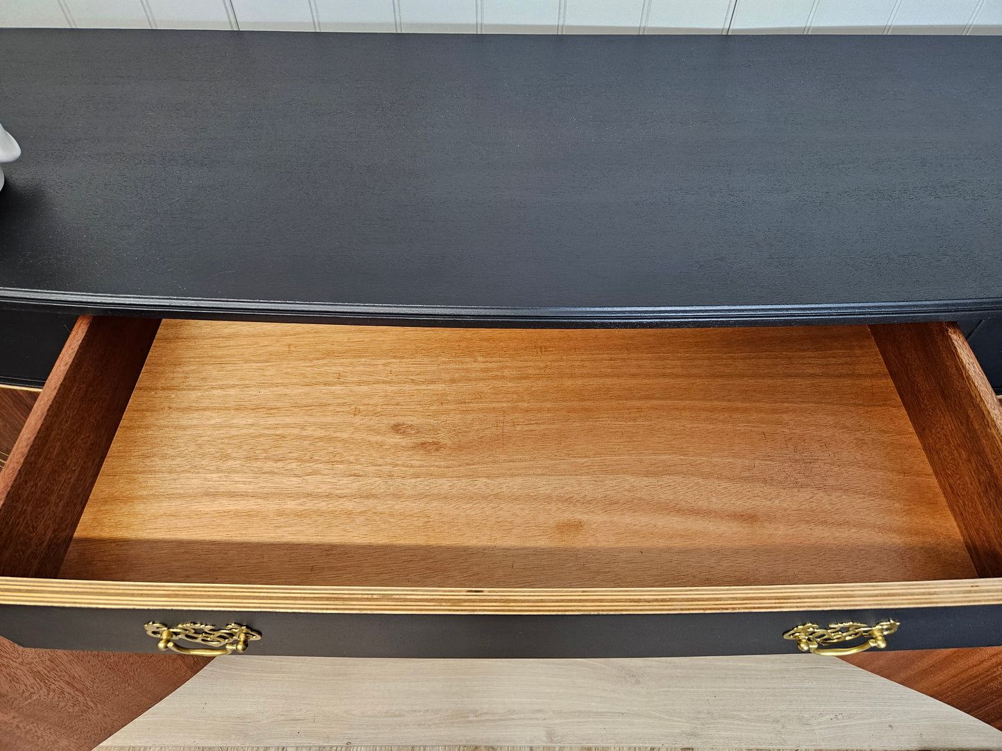 Vintage black and gold sideboard