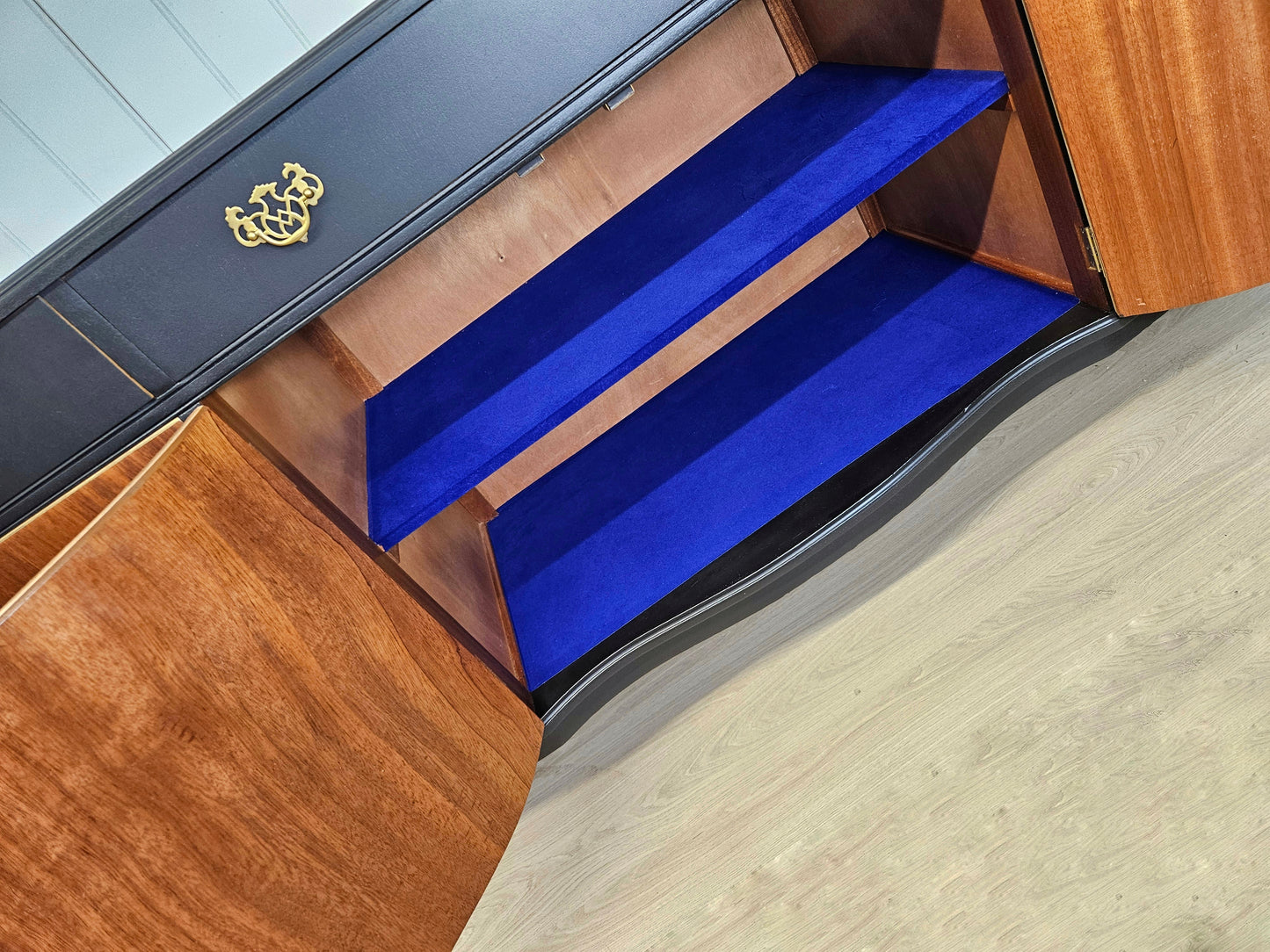 Vintage black and gold sideboard